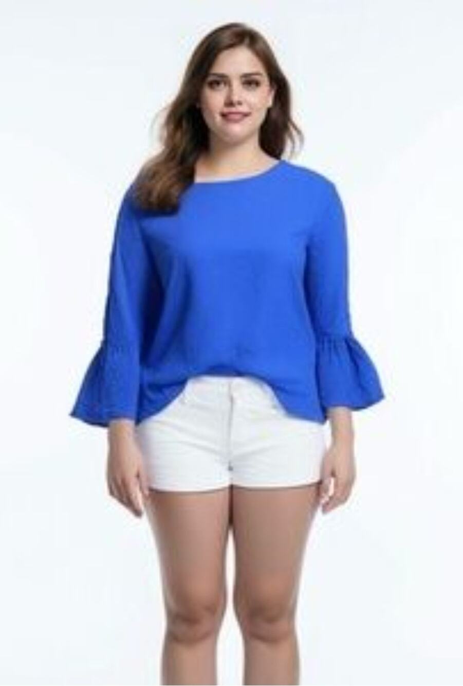 Bryn Walker Dolman Lagenlook Blue Top New XL
